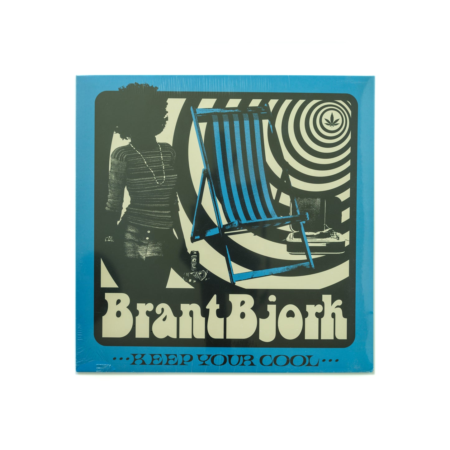 Front cover of Brant Bjork – Keep Your Cool vinyl LP reissue from Heavy Psych Sounds, featuring new retro-style artwork with bold typography and a vintage color palette—capturing the laid-back swagger and groove of this desert rock classic.