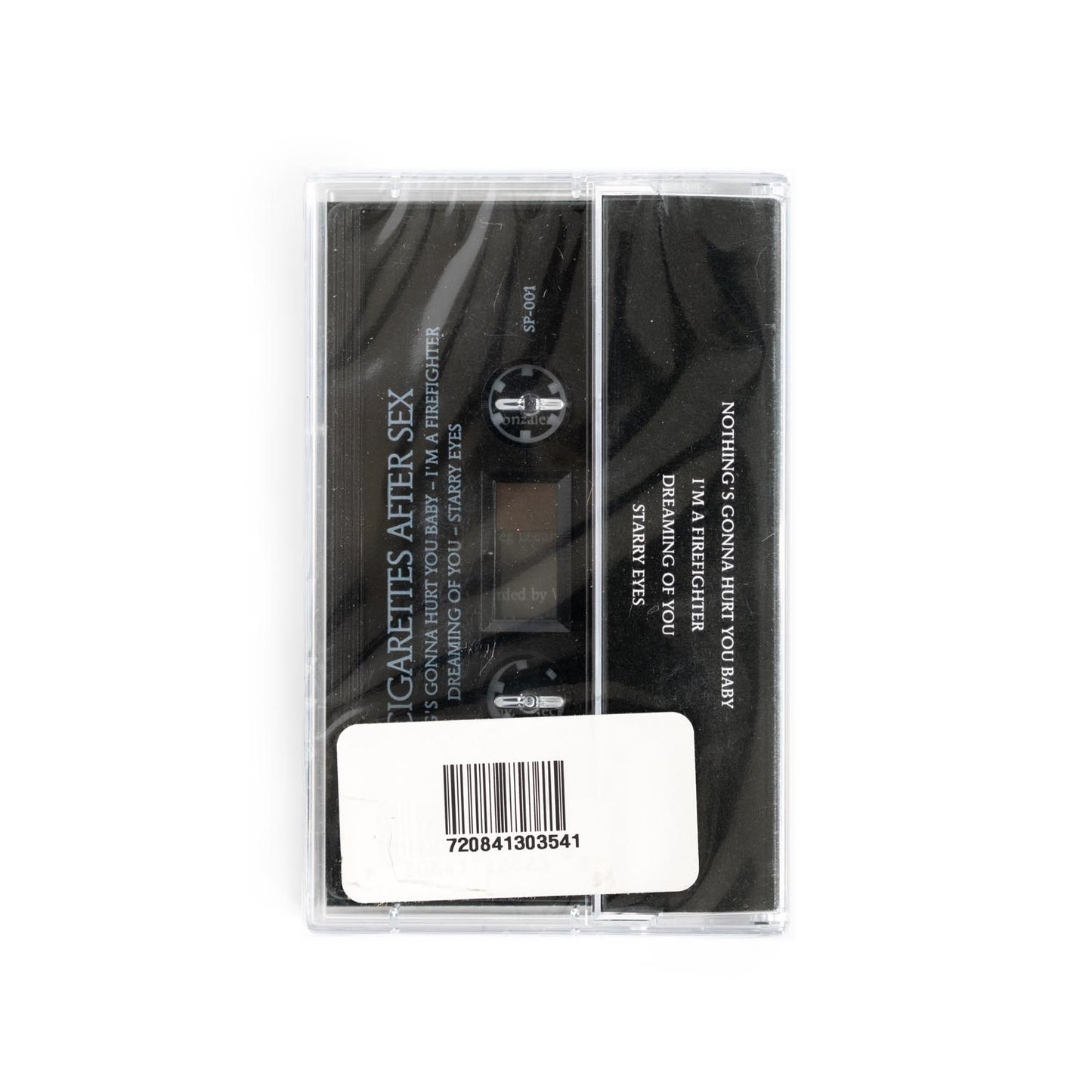 Cassette tape with 'Cigarettes After Sex' branding on a white background