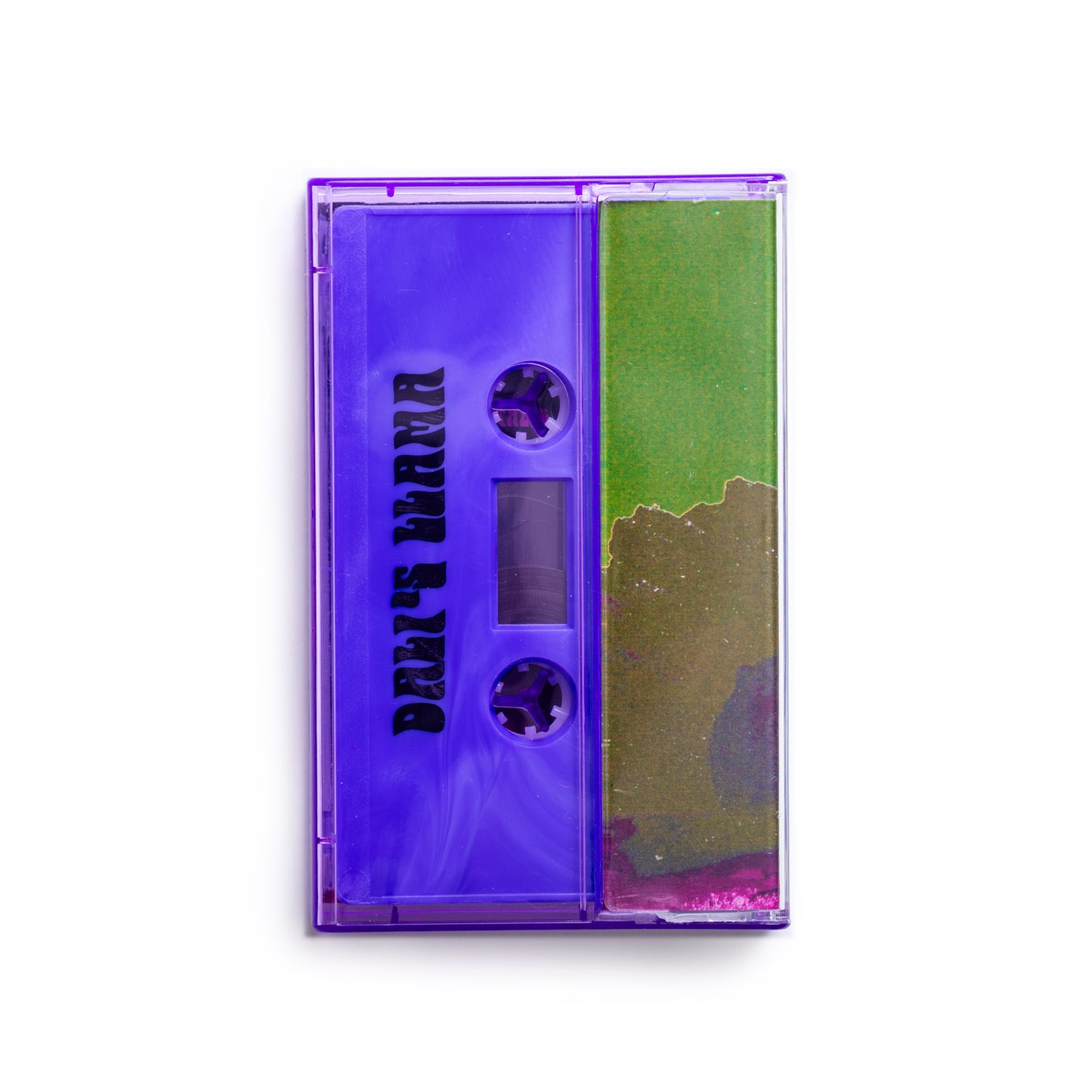 Dali's Llama Full On Dunes cassette tape with purple casing and green label on a white background