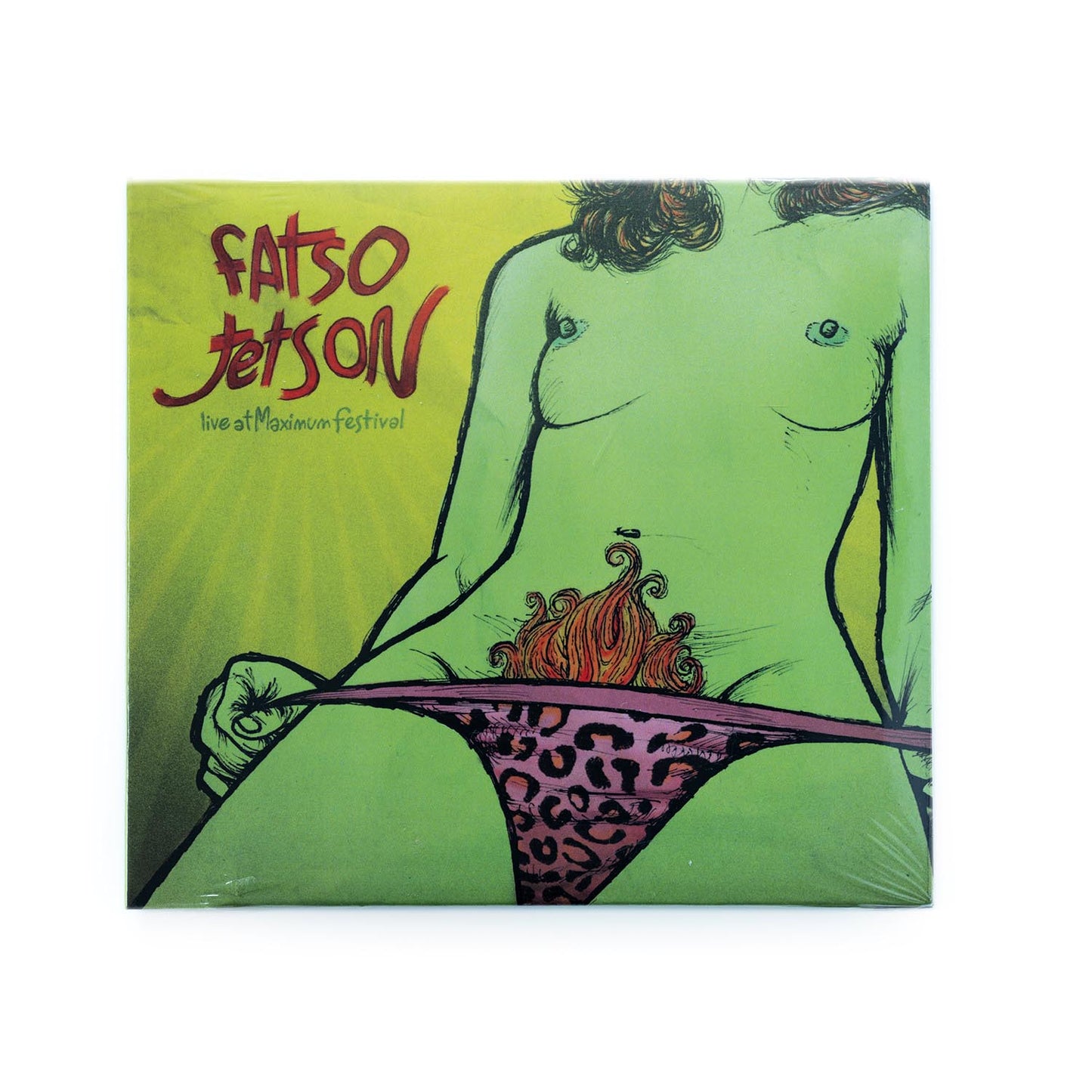 Fatso Jetson – Live at Maximum Festival CD front cover featuring bold typography and gritty design; captures the raw, psychedelic desert rock vibe of this live performance recorded at Italy’s Maximum Festival.