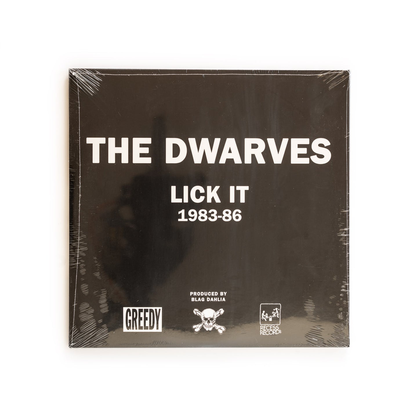 Back cover of The Dwarves Lick It 1983–86 2xLP vinyl album. 2016 Recess Records reissue.