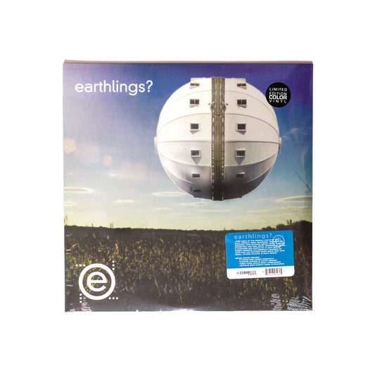 Earthlings? self-titled LP front cover featuring surreal desert artwork with cosmic motifs, blending psychedelic and sci-fi themes.