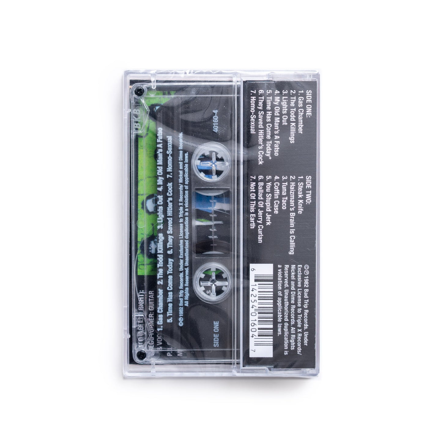 Back cover of Angry Samoans Back From Samoa cassette. 