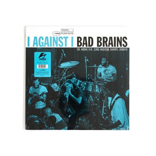 Punk Note edition album cover for Bad Brains – I Against I with Blue Note Records style graphic redesign by John Yates.