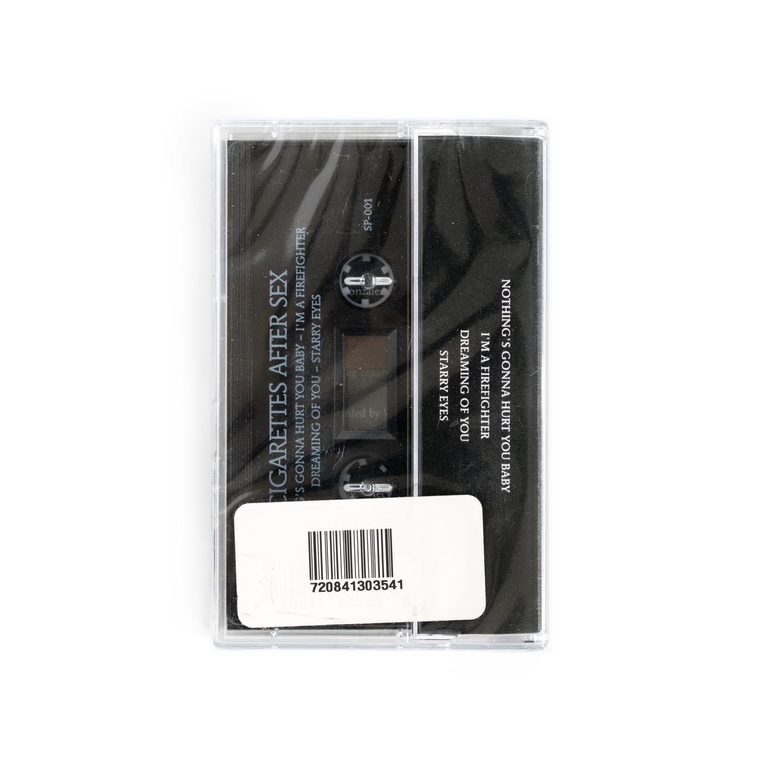 Cassette tape with 'Cigarettes After Sex' branding on a white background