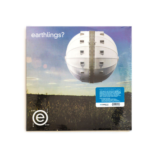 Earthlings? self-titled LP front cover featuring surreal desert artwork with cosmic motifs, blending psychedelic and sci-fi themes.