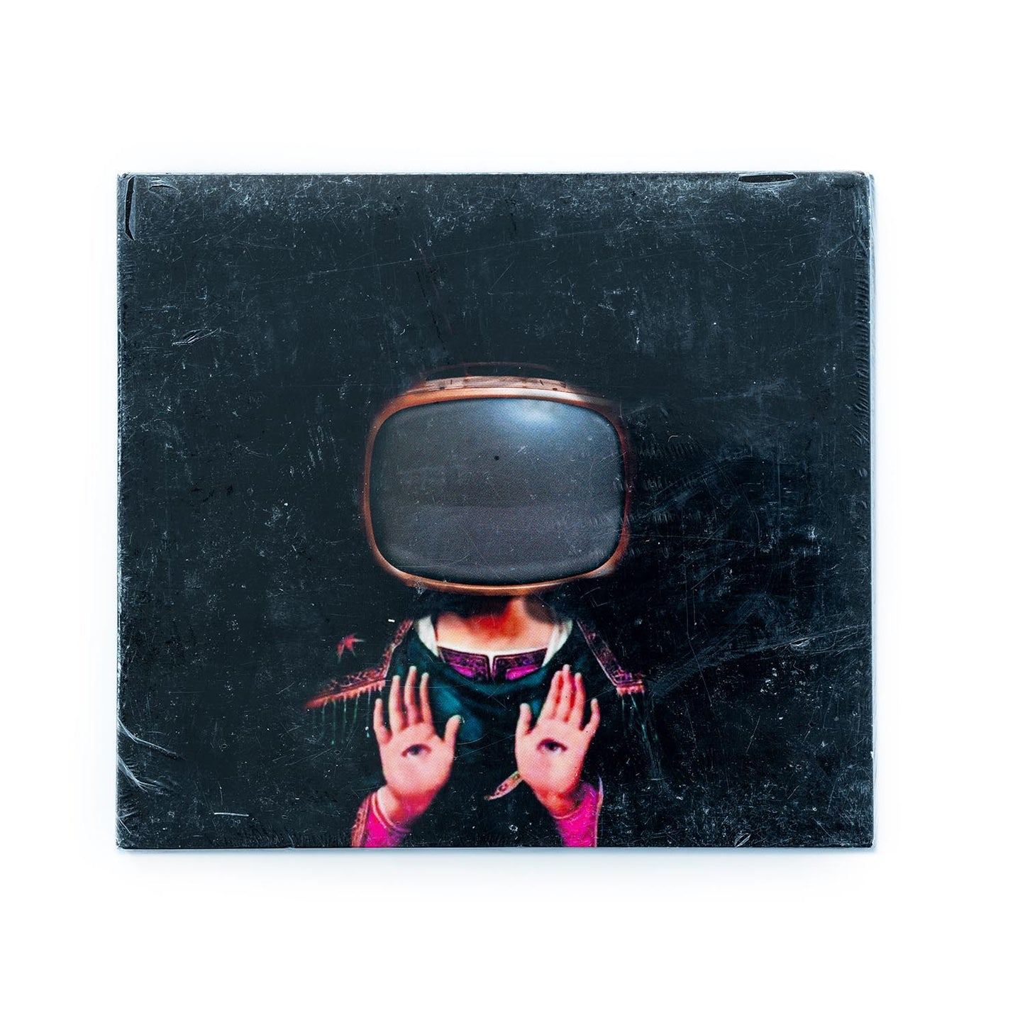 All Souls and Fatso Jetson – Virtual Volumes Live CD (2022) front cover featuring psychedelic artwork a saint with a television set for a head.