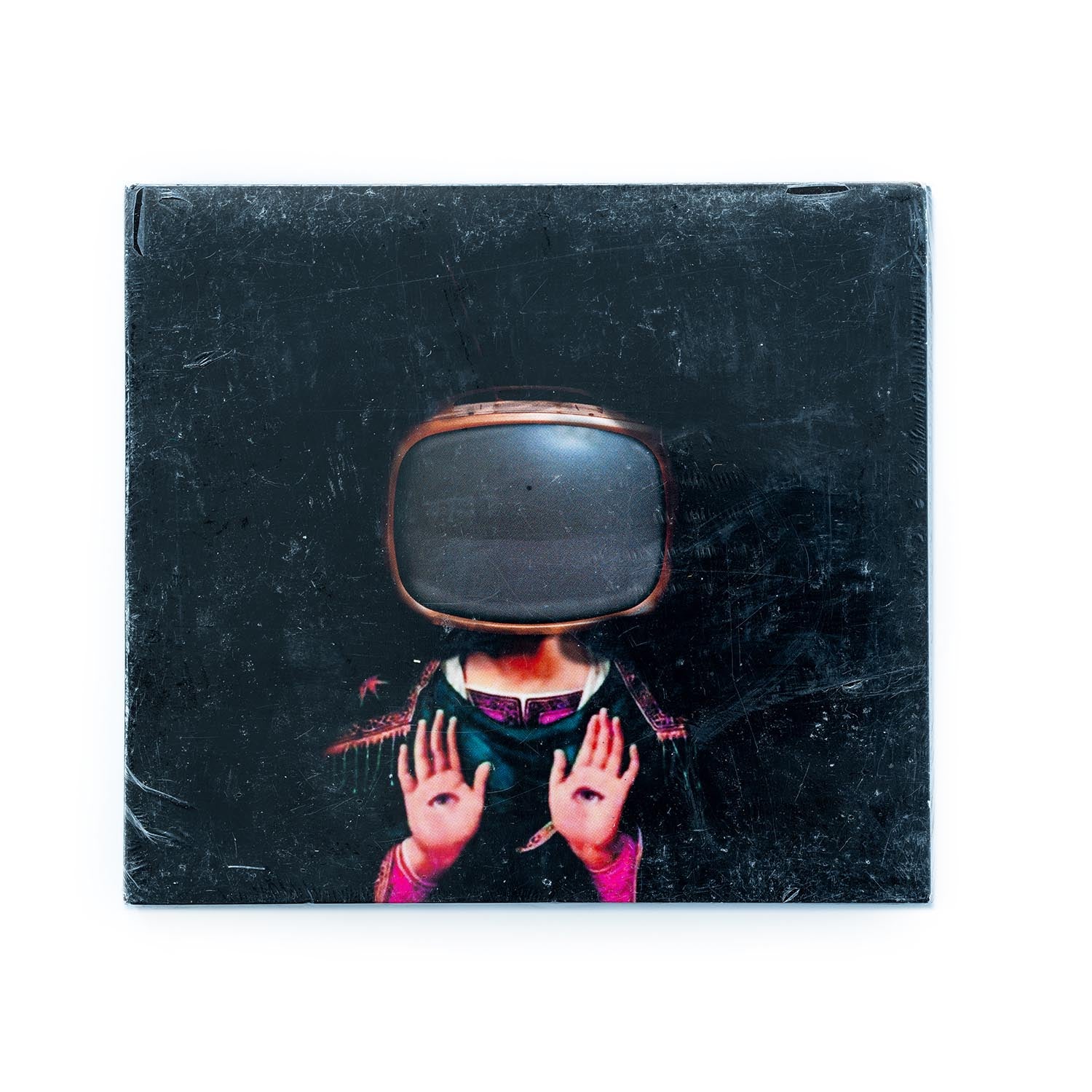 All Souls and Fatso Jetson – Virtual Volumes Live CD (2022) front cover featuring psychedelic artwork a saint with a television set for a head.