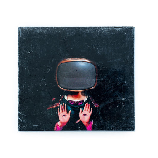 All Souls and Fatso Jetson – Virtual Volumes Live CD (2022) front cover featuring psychedelic artwork a saint with a television set for a head.