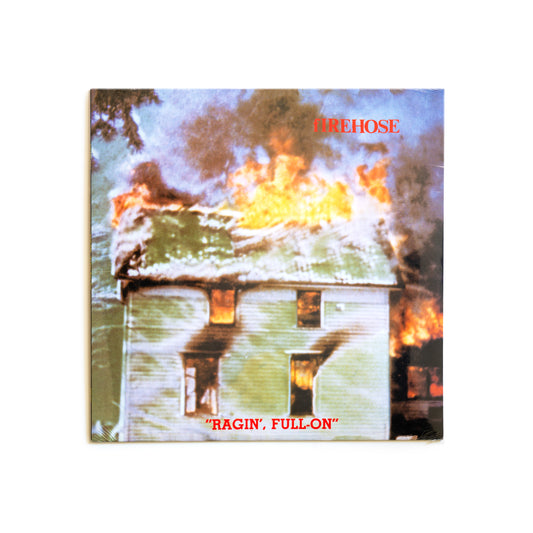 Album cover of fIREHOSE Ragin' Full-On. An image of a house on fire. 