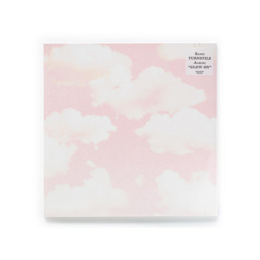 Turnstile Glow On album cover – grainy photo of clouds against a pink sky, 2023 violet vinyl reissue by Roadrunner Records