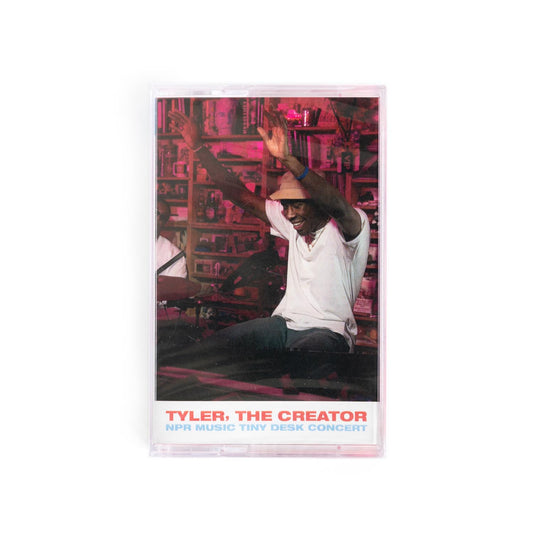 Cassette tape with a Tyler The Creator in the NPR studio.